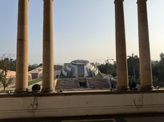 View of the new museum from the old