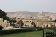 Jantar Mantar site with the City Palace in the background.